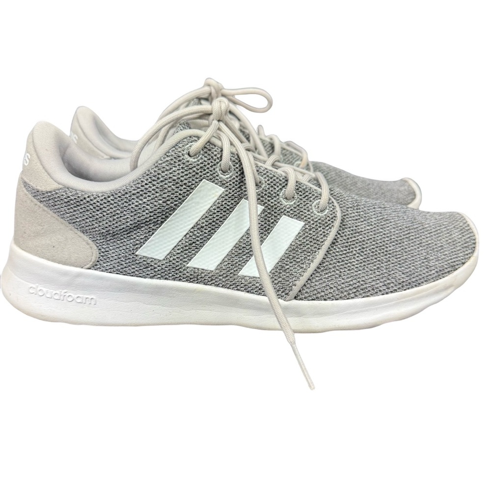 Adidas Cloudfoam Grey Athletic Lightweight Sneakers Women's Size 7 QT Racer EUC - Picture 3 of 16